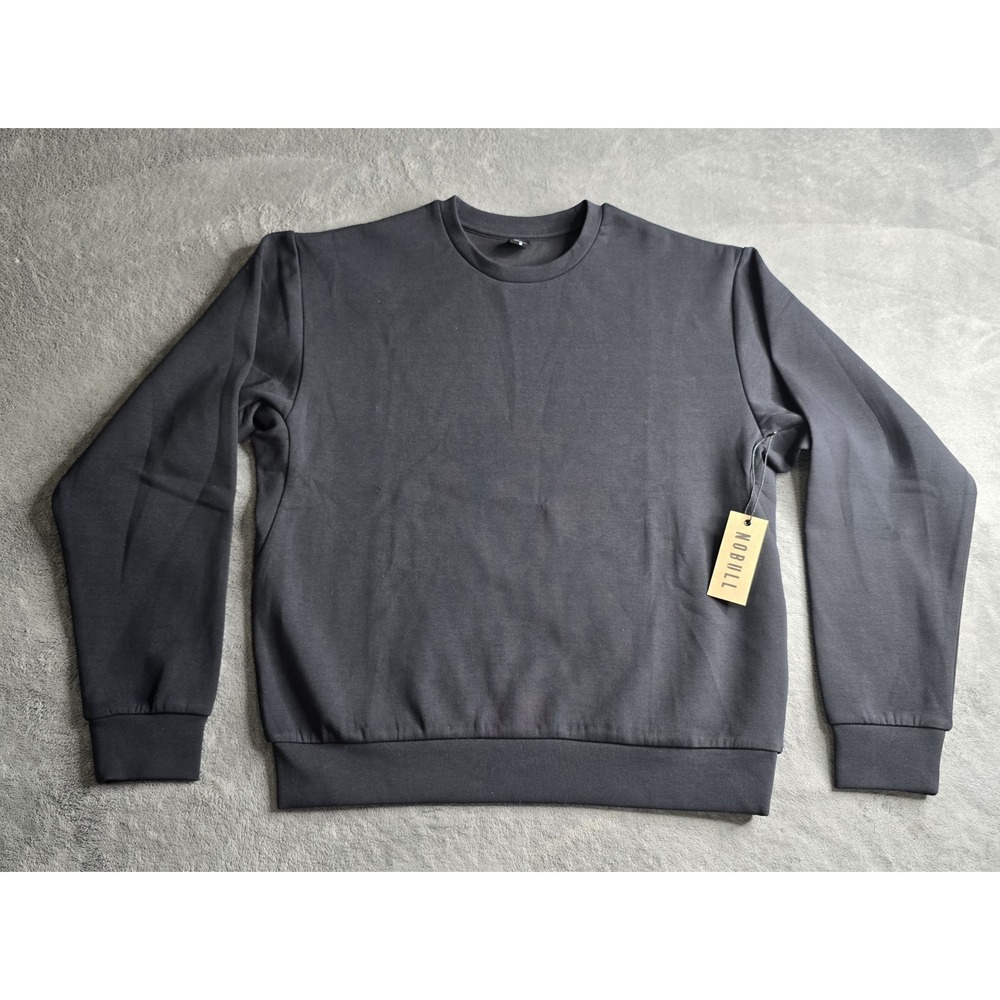 NWT Nobull Sweatshirt Mens Small Black Crewneck Long Sleeve Sweater Stretch